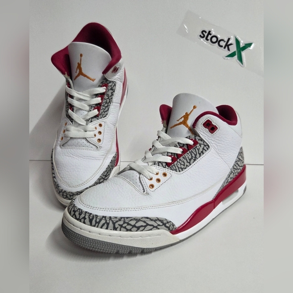 Nike Air Jordan 3 Retro Cardinal Red Cement CT8532-126 Men's Size 10